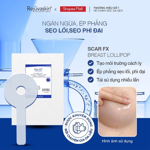 Miếng Dán Xóa Mờ Sẹo Phẫu Thuật Ngực REJUVASKIN Scar FX Breast Lollipop - Chăm Sóc Da Chuyên Sâu, Hàng Nhập Khẩu Mỹ