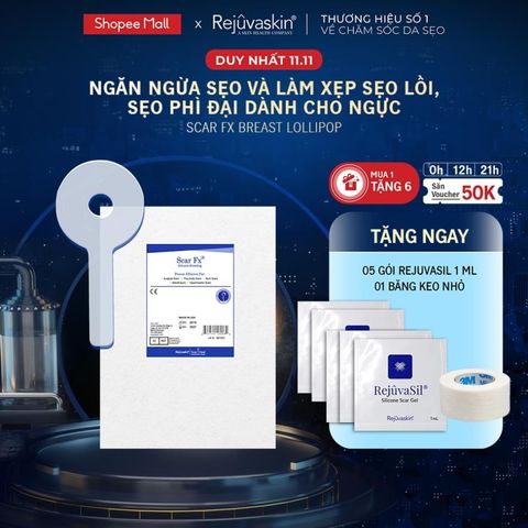 Miếng Dán Xóa Mờ Sẹo Phẫu Thuật Ngực REJUVASKIN Scar FX Breast Lollipop - Chăm Sóc Da Chuyên Sâu, Hàng Nhập Khẩu Mỹ
