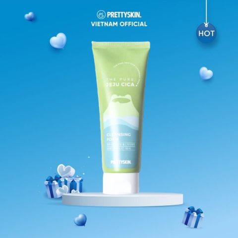 Sữa Rửa Mặt Rau Má Prettyskin 150ml - Làm Sạch Da Nhạy Cảm, Chiết Xuất Từ Đảo Jeju, Dưỡng Ẩm, Giảm Mụn