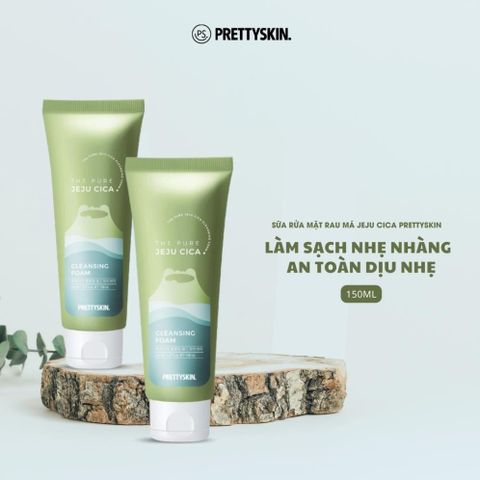 Sữa Rửa Mặt Rau Má Prettyskin 150ml - Làm Sạch Da Nhạy Cảm, Chiết Xuất Từ Đảo Jeju, Dưỡng Ẩm, Giảm Mụn