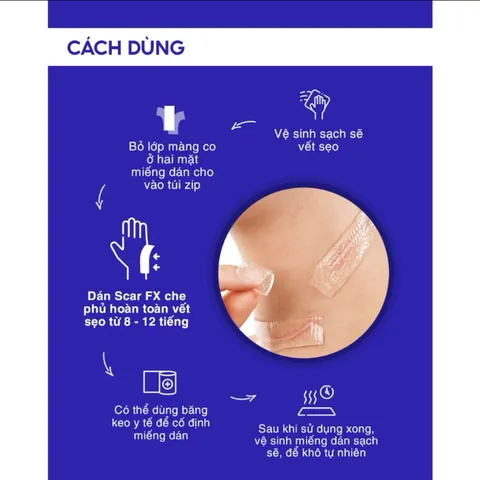 Miếng Dán Sẹo Lồi Scar FX 25x30cm Rejuvaskin - Giúp Làm Mờ và Xẹp Sẹo Phì Đại, An Toàn cho Mọi Loại Da, Sản Xuất tại Mỹ