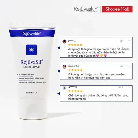 Gel Silicone Ngăn Ngừa Sẹo RejuvaSil 30ml - Làm Xẹp Sẹo Lồi, Phục hồi Da, An Toàn Cho Trẻ Em, Giảm Ngứa, Kích Ứng