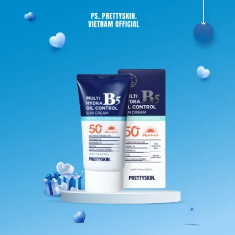 Kem Chống Nắng Prettyskin B5 SPF 50+ PA++++ - Phục Hồi Dưỡng Trắng Da Nhạy Cảm, 50ml