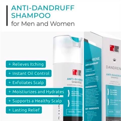 Dầu Gội Chống Gàu DANDRENE 205ml - Giảm Ngứa, Tẩy Tế Bào Chết, Chăm Sóc Tóc Khỏe Mạnh từ Ds Laboratories (Mỹ)
