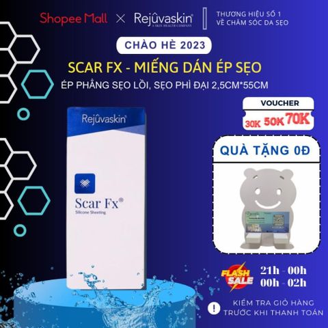 Miếng Dán Hỗ Trợ Xóa Mờ Sẹo Lồi REJUVASKIN Scar FX 2,5x55cm - Giúp Làm Phẳng Sẹo Sau Phẫu Thuật, Bỏng, Tăng Cường Độ Mềm Mịn Da
