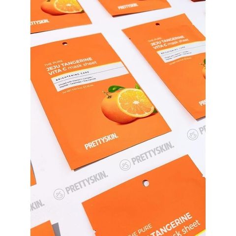 Mặt Nạ Vitamin C Prettyskin 25g - Dưỡng Trắng Da, Từ Chiết Xuất Quả Quýt Jeju, Phù Hợp Mọi Loại Da