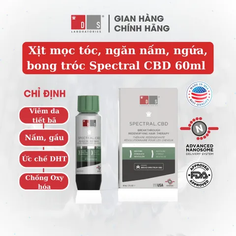 Serum Kích Thích Mọc Tóc SPECTRAL.CBD 60ml - Ngăn Gãy Rụng và Giảm Gàu - Sản Phẩm Từ Mỹ Cho Tóc Dày Đẹp Hơn