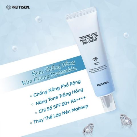 Kem Chống Nắng Dưỡng Trắng Prettyskin 50ml - SPF50+ PA++++, Chống UVA UVB, Nâng Tông Da Hồng Mịn, Dưỡng Ẩm, Made in Korea