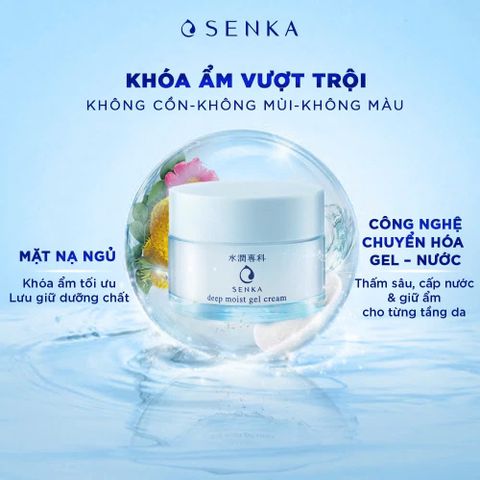 Kem Dưỡng Ẩm Senka Deep Moist Gel Cream 50g - Dưỡng Da Mịn Mướt, Cấp Nước Chuyên Sâu, Chống Oxy Hóa, Phù Hợp Da Nhạy Cảm