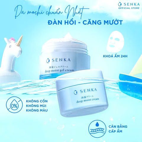 Kem Dưỡng Ẩm Senka Deep Moist Gel Cream 50g - Dưỡng Da Mịn Mướt, Cấp Nước Chuyên Sâu, Chống Oxy Hóa, Phù Hợp Da Nhạy Cảm