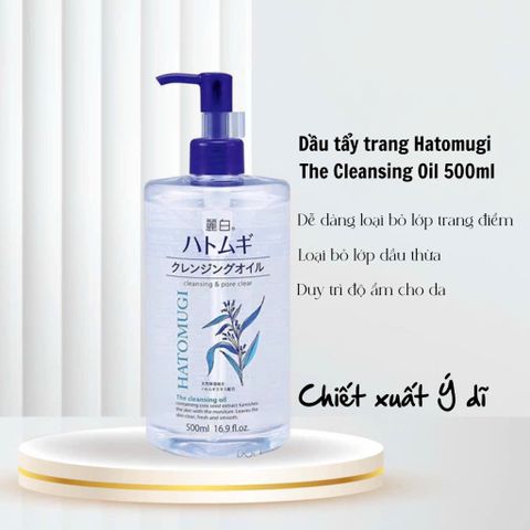 Dầu Tẩy Trang Reihaku Hatomugi 500ml - Cleansing Oil Nhật Bản Giúp Cấp Ẩm, Làm Sạch Sâu và Dưỡng Da