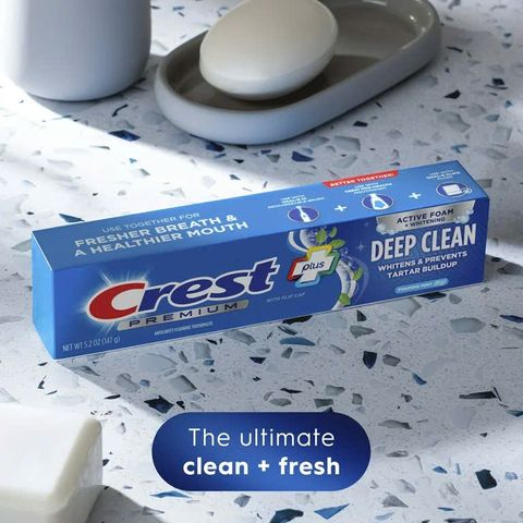 Kem Đánh Răng Crest+ Complete Deep Clean 153g - Sạch Sâu, Ngừa Sâu Răng, Làm Trắng Răng Hiệu Quả, Xuất Xứ Mỹ