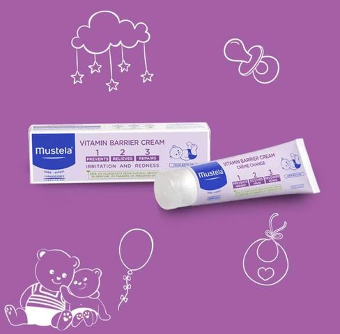 Kem Ngăn Ngừa Hăm Tã Mustela 50ml - Kem Dưỡng Da Vitamin Barrier Cho Trẻ Sơ Sinh, Làm Dịu Da Nhạy Cảm, Giảm Kích Ứng