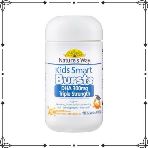 Viên nhai Nature's Way Kids Smart Bursts DHA 300mg Triple Strength - Hỗ trợ phát triển não bộ và khả năng nhận thức ở trẻ, 50 viên.