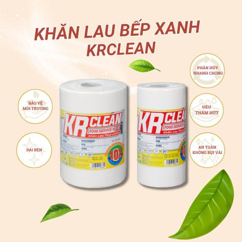 Khăn Giấy Thấm Thực Phẩm KRCLEAN 20x20cm - 50/100/200 Tờ, Lau Đa Năng, Thấm Hút Hiệu Quả, An Toàn Trong Bếp