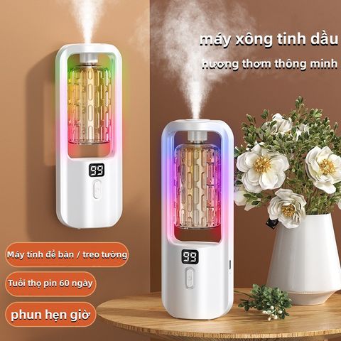 Máy Xông Tinh Dầu Tự Động PW3 - 5 Chế Độ Phun Hương Thơm Nhẹ Dịu, Tạo Độ ẩm Không Gian Sống Thoải Mái, Dung Tích 50ml