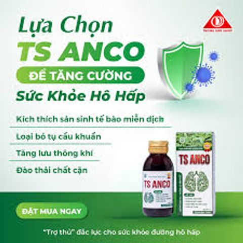 Siro TS Anco 100ml - Hỗ trợ giảm ho, đờm, đau rát họng, khản tiếng cho trẻ em và người lớn - Thực phẩm chức năng tự nhiên