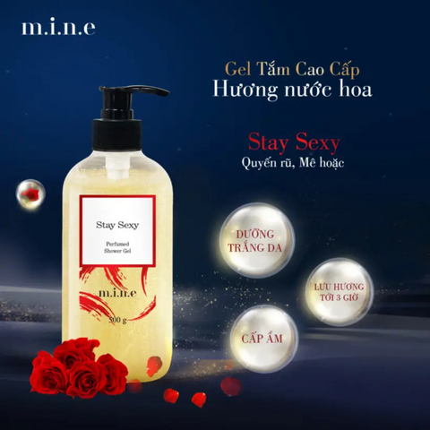 Gel tắm Mine Stay Sexy - Sữa Tắm Hương Nước Hoa Cao Cấp 500g, Giúp Da Sáng Khỏe và Thoải Mái, Phụ Nữ Tự Tin Hơn