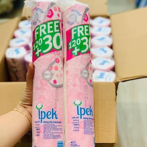 Bông Tẩy Trang Ipek 150 Miếng - 100% Cotton Tự Nhiên, Siêu Mềm Mịn, Phù Hợp Cho Da Nhạy Cảm, Tiện Lợi Mang Theo