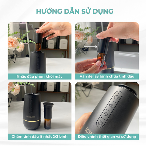 Máy xông tinh dầu, khuếch tán tạo mùi thơm ô tô iCHARM