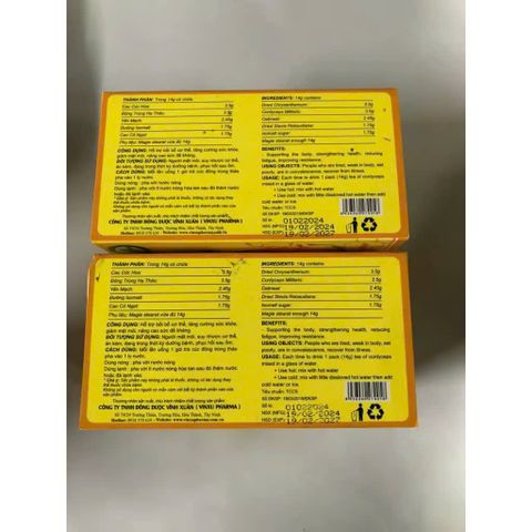 Trà Hoa Cúc Đông Trùng Hạ Thảo - Hỗ Trợ Tăng Cường Sức Đề Kháng, Bồi Bổ Cơ Thể - Hộp 14 Gói Thảo Mộc Tự Nhiên