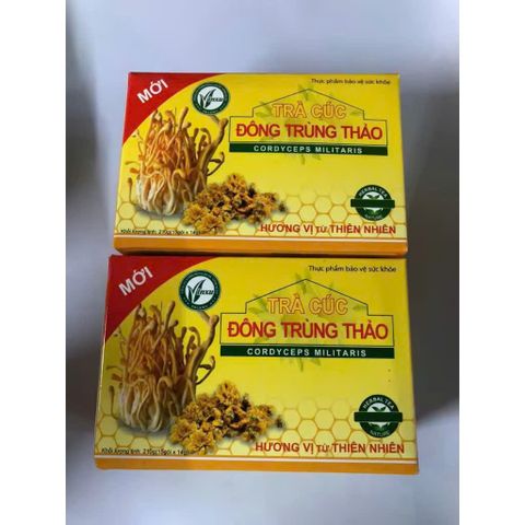 Trà Hoa Cúc Đông Trùng Hạ Thảo - Hỗ Trợ Tăng Cường Sức Đề Kháng, Bồi Bổ Cơ Thể - Hộp 14 Gói Thảo Mộc Tự Nhiên