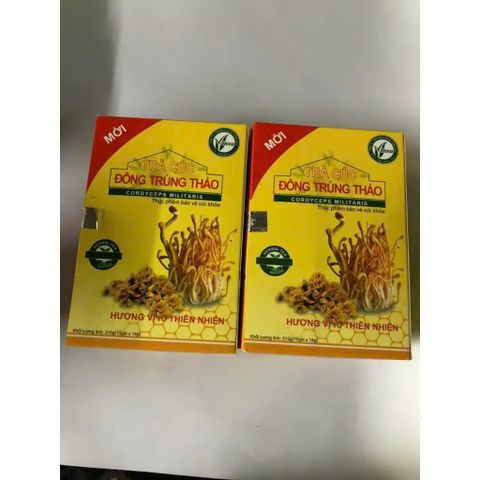 Trà Hoa Cúc Đông Trùng Hạ Thảo - Hỗ Trợ Tăng Cường Sức Đề Kháng, Bồi Bổ Cơ Thể - Hộp 14 Gói Thảo Mộc Tự Nhiên