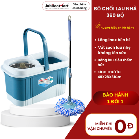 Bộ Chổi Lau Nhà Thông Minh Tự Vắt Xoay 360 Jubilee Mart - Bông Lau Siêu Thấm Hút, Bảo Hành 2 Năm, Dễ Dàng Sử Dụng