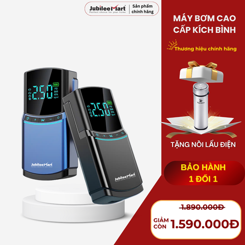 Bơm Lốp Ô Tô Jubilee Mart 4 Trong 1 - Máy Bơm Đo Áp Suất Lốp 80W, Đèn LED, Sạc Điện Thoại, Kích Bình Xe Khẩn Cấp