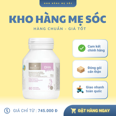 Viên Uống Bổ Sung DHA Bio Island cho Bà Bầu - Hỗ Trợ Phát Triển Thai Nhi, Nhập Khẩu Chính Ngạch từ Úc, 60 Viên