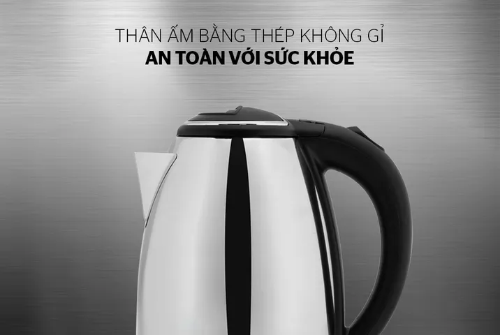 ẤM SIÊU TỐC INOX 1.8L HAPPY TIME HTD1081 - Công suất 1500W