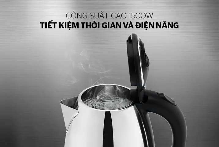 ẤM SIÊU TỐC INOX 1.8L HAPPY TIME HTD1081 - Công suất 1500W