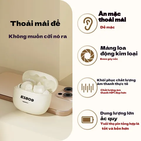 Tai nghe Bluetooth Q1PRO - Tai nghe không dây HiFi thể thao chống nước với micrô, âm thanh tuyệt vời, sạc nhanh, thời gian sử dụng lâu dài