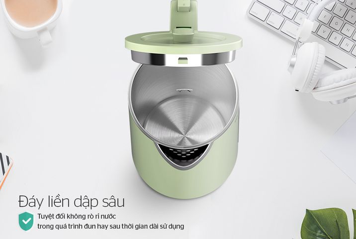 Ấm Siêu Tốc Inox 2 Lớp 1.8L SUNHOUSE SHD1353 - Công Suất 1500W, Đế Xoay 360 Độ, Tự Động Tắt, Bảo Hành 12 Tháng