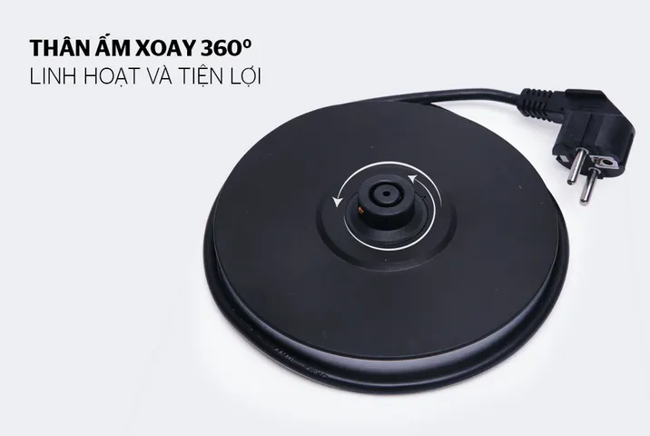 Ấm Siêu Tốc Thủy Tinh 1.7L SUNHOUSE SHD1217 - Công Suất 1850W, Đế Xoay 360 Độ, Hoa Văn Đen, Bảo Hành 12 Tháng