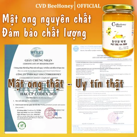 Mật Ong Hoa Nhãn Nguyên Chất CVDBEEHONEY 460g - Tăng Đề Kháng, Làm Đẹp Da, Sản Phẩm Tự Nhiên 100% Việt Nam