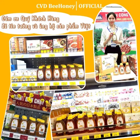Mật Ong Hoa Nhãn Nguyên Chất CVDBEEHONEY 460g - Tăng Đề Kháng, Làm Đẹp Da, Sản Phẩm Tự Nhiên 100% Việt Nam
