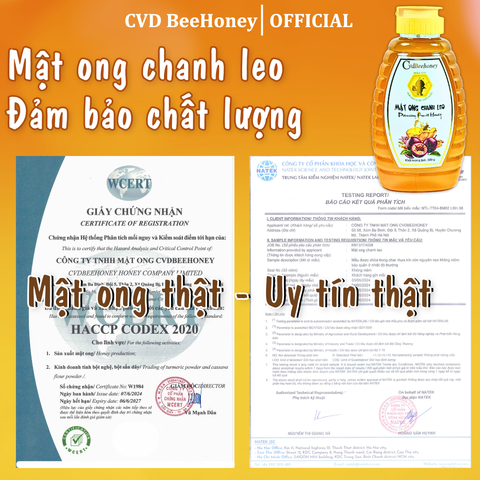 Mật Ong Nguyên Chất Chanh Leo CvdBeehoney 500g - Tăng Đề Kháng, Giúp Đẹp Da, Từ Tự Nhiên, Hàng Việt Nam Chất Lượng Cao