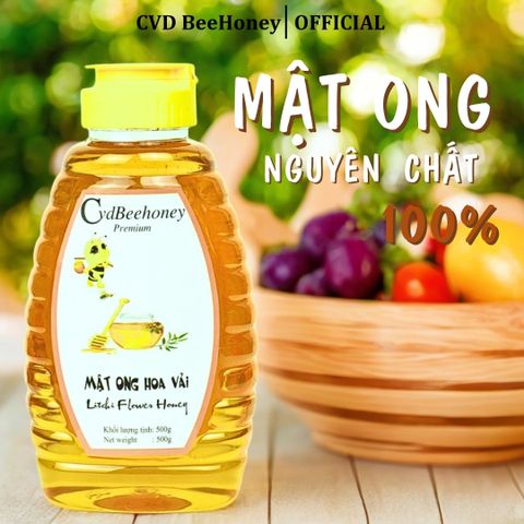 Mật Ong Hoa Vải Nguyên Chất CVD Beehoney 500g - Tăng Đề Kháng, Phục Hồi Sức Khỏe, Làm Đẹp Da, Chống Lão Hóa