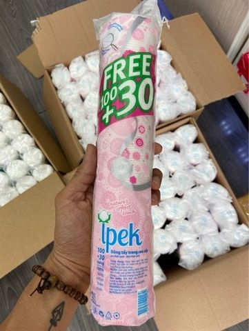 Combo thùng Bông Tẩy Trang Ipek 130 Miếng - Thiết Kế Mềm Mịn, Thấm Hút Tốt, Dành Cho Mọi Loại Da, Sạch Bã Nhờn và Trang Điểm