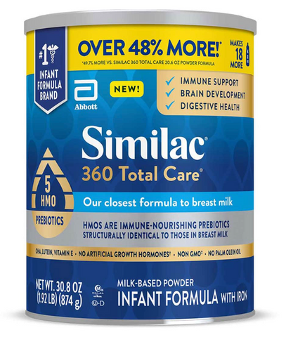 Sữa Similac 360 Total Care 873g - Sữa công thức cho bé 0-12 tháng, HMO Prebiotics hỗ trợ miễn dịch và tăng cường tiêu hóa