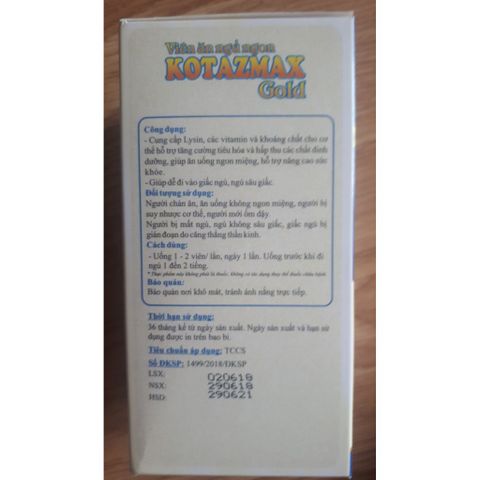 Viên Uống Tổng Hợp Kotazmax Gold - Bổ Sung Vitamin, Khoáng Chất, Hỗ Trợ Ngủ Sâu và Tăng Cường Tiêu Hóa Cho Người Lớn Tuổi