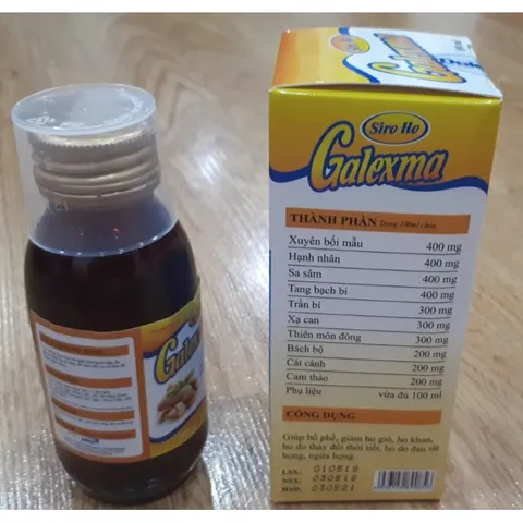 Siro Ho Galexma - Combo 2 Chai 100ml Hỗ Trợ Bổ Phế, Giảm Ho Gió, Ho Khàn Cho Trẻ Em và Người Lớn