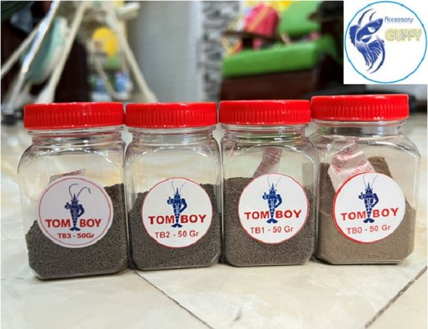 Cám Tomboy Dạng Hạt Chìm 50g - Thức Ăn Cá Cảnh Cao Cấp Cho Cá Vàng, Koi Mini, Tôm Tép, Cà Mập, Giúp Tăng Trưởng Nhanh Chóng