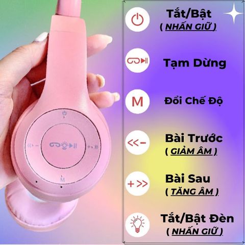 Tai Nghe Bluetooth P47M Chụp Tai Không Dây Có Mic - Âm Bass Chất, Nghe Nhạc Tuyệt, Phong Cách Dễ Thương, Quà Tặng Độc Đáo