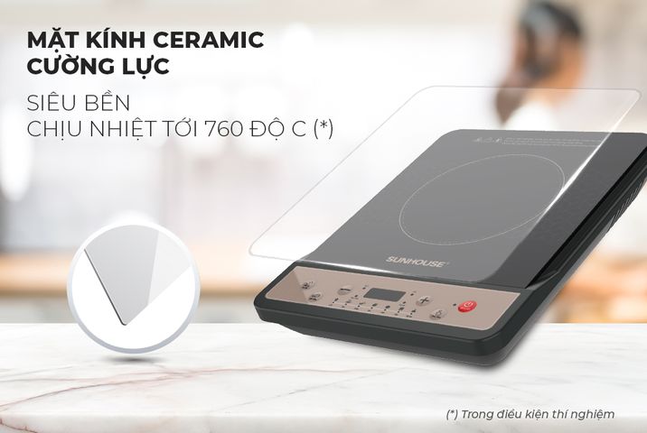 Bếp Từ Đơn Sunhouse SHD6160 - Công Suất 1800W, Kính Ceramic Bền, Tặng Kèm Nồi Lẩu Đa Năng, Bảo Hành 12 Tháng