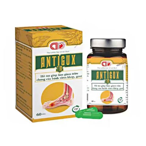Viên Uống Antigux TM - Hỗ Trợ Giảm Đau Khớp, Gút, 60 Viên - Thực Phẩm Chức Năng Giúp Cải Thiện Sức Khỏe Xương Khớp