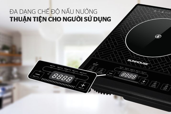 BẾP HỒNG NGOẠI CƠ SUNHOUSE SHD6011 - Công suất 2000W, TẶNG KÈM VỈ NƯỚNG