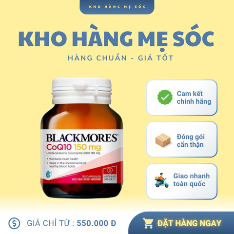 Viên uống Blackmores CoQ10 150mg - Hỗ trợ tim mạch khỏe mạnh, tăng cường năng lượng, dễ hấp thu, 30 viên, sản phẩm cho người trưởng thành