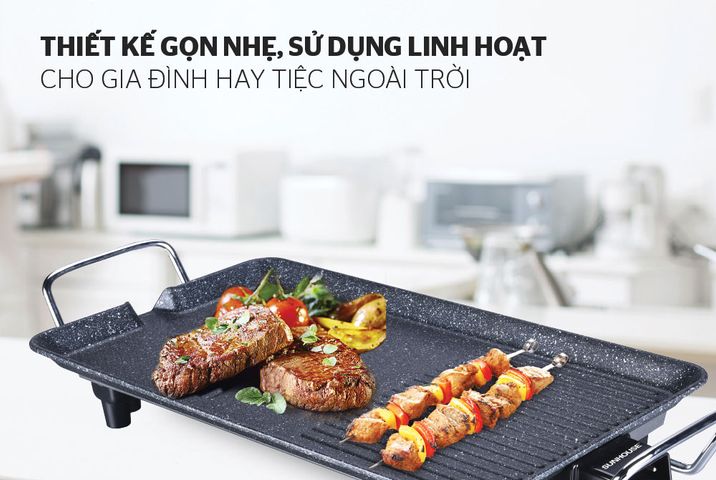 Bếp Nướng Điện Không Khói Sunhouse SHD4607 - 1500W, Chống Dính 2 Lớp, Tiết Kiệm Điện, Tiện Lợi Cho Mọi Món Nướng
